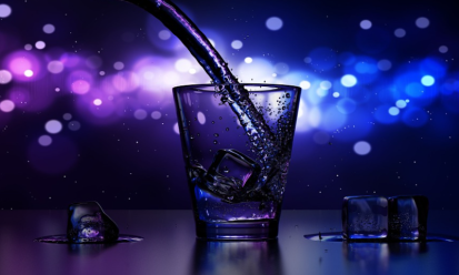 Shotje alcohol met ijsblokjes ernaast